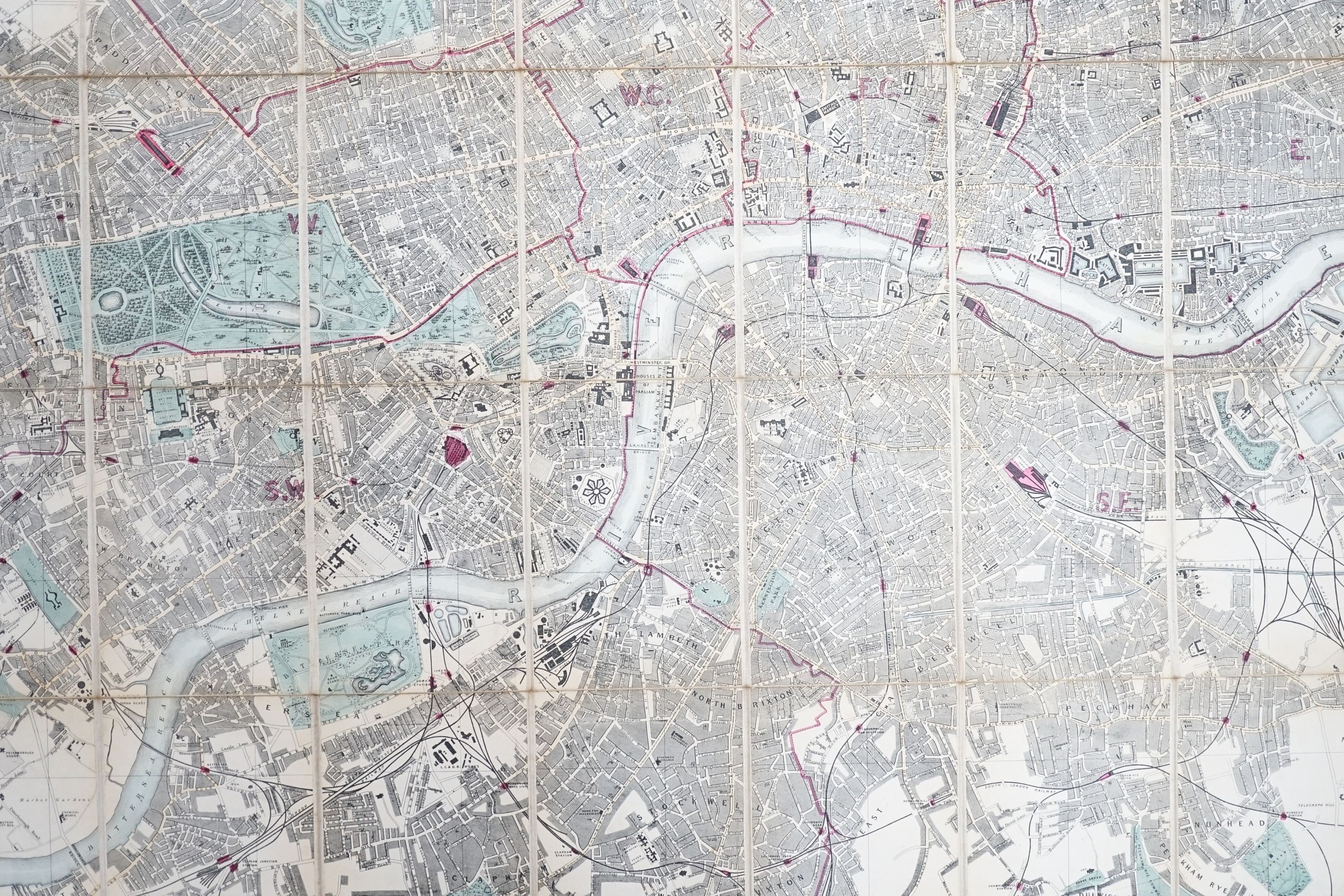 Collins, Henry George - Collins Standard Map of London, published by Edward Stanford, circa 1877; Stanford’s Portable [map of] India, 86 miles to 1 inch, (circa 1876) (2)